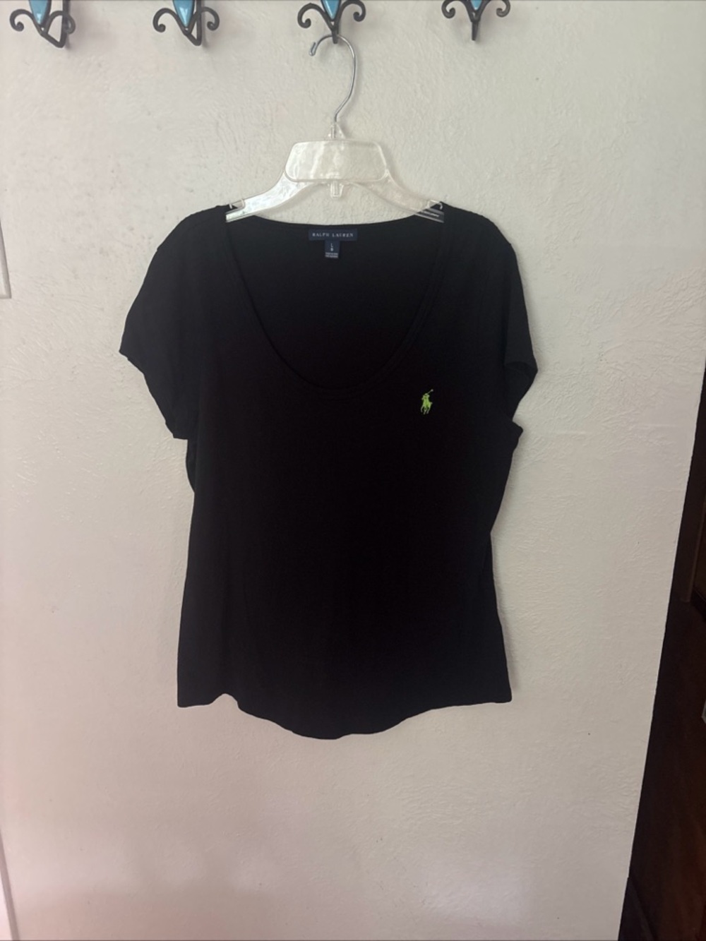 Ralph Lauren Black Scoop Neck Women’s Tee Size Large